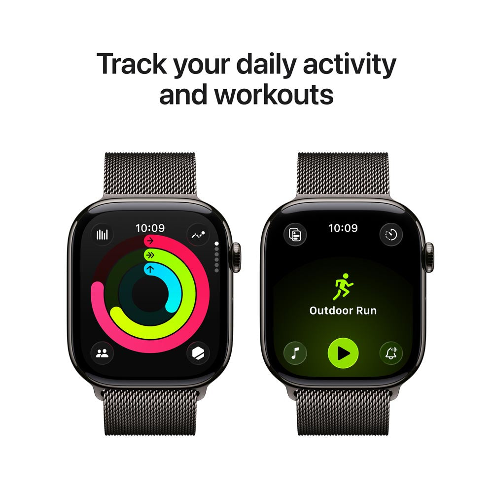 Apple Watch Series 11 GPS + Cellular 46mm Slate Titanium Case with Slate Milanese Loop - M/L