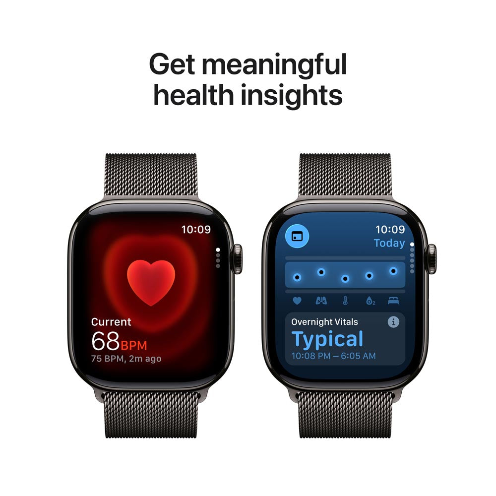 Apple Watch Series 11 GPS + Cellular 46mm Slate Titanium Case with Slate Milanese Loop - M/L