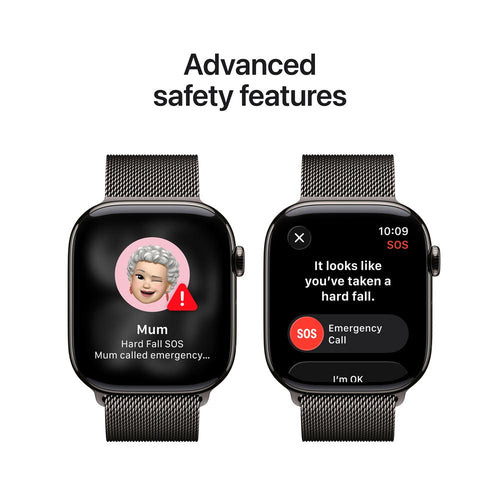 Apple Watch Series 11 GPS + Cellular 46mm Slate Titanium Case with Slate Milanese Loop - M/L