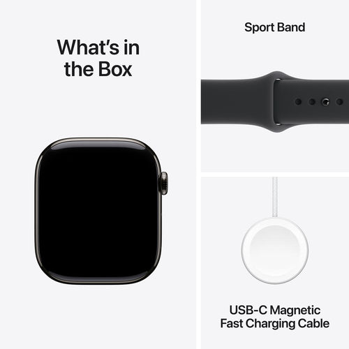 Apple Watch Series 11 GPS + Cellular 42mm Slate Titanium Case with Black Sport Band - S/M