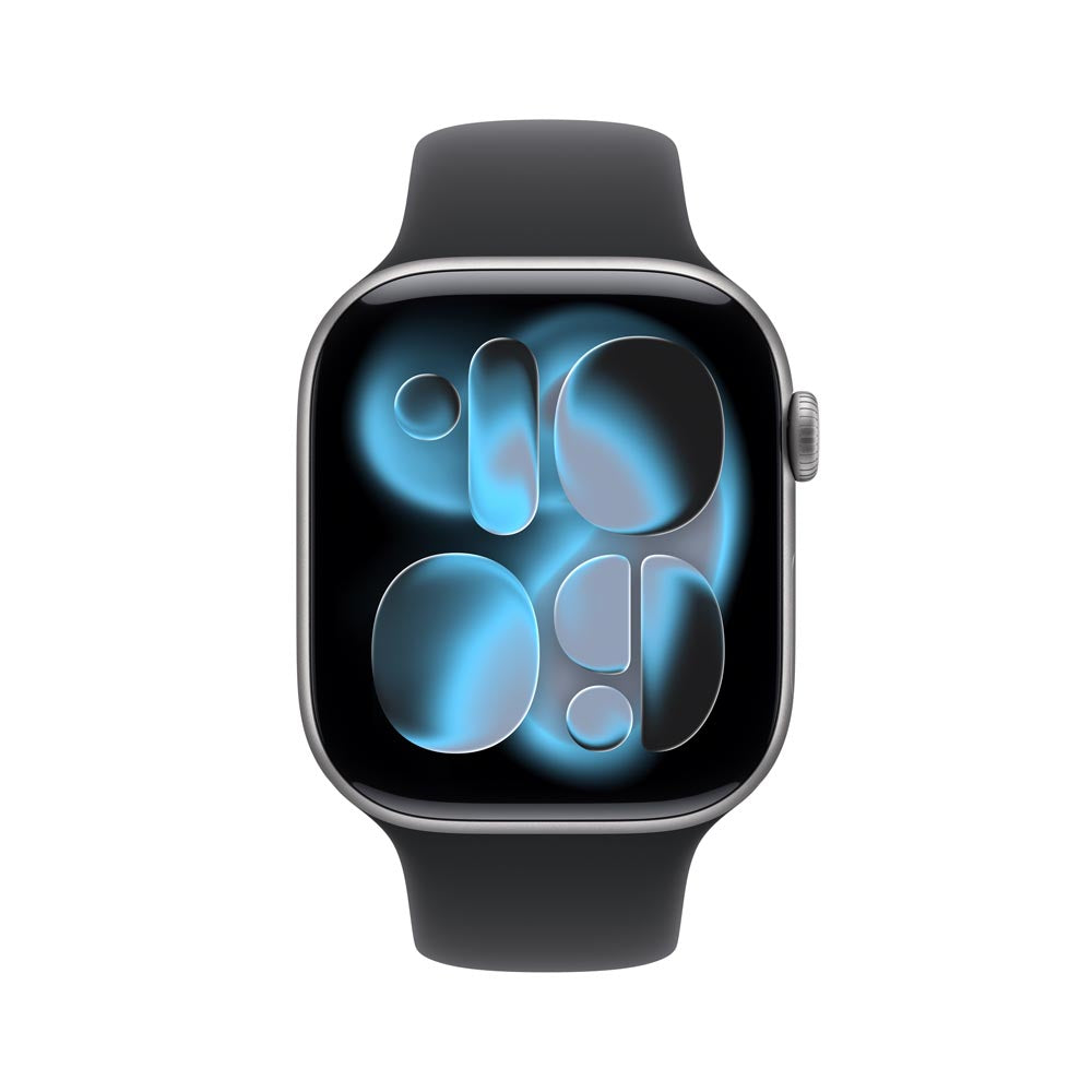 Apple Watch Series 11 GPS + Cellular 46mm Space Grey Aluminium Case with Black Sport Band - S/M