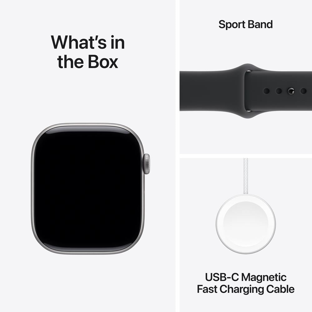Apple Watch Series 11 GPS + Cellular 46mm Space Grey Aluminium Case with Black Sport Band - M/L