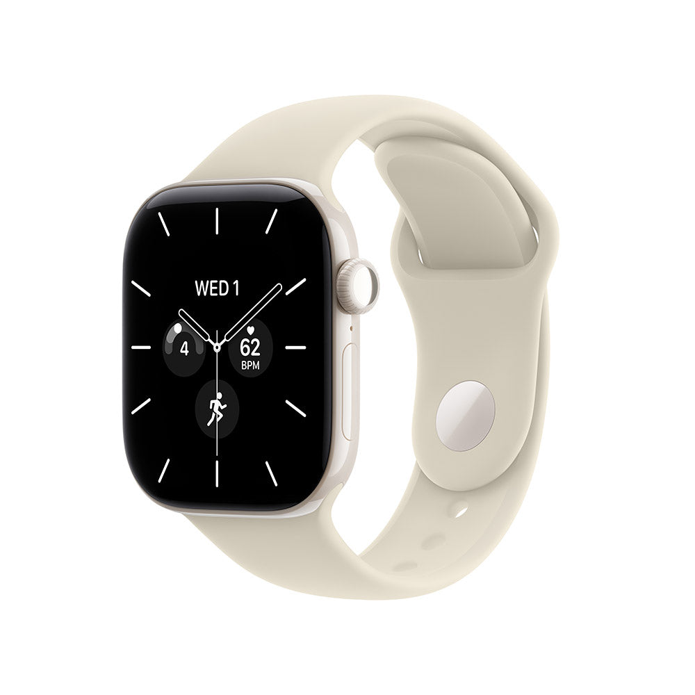 Apple Watch Series 12 (GPS + Cellular) 42mm Pearl White Ceramic - Sand Sports Band M/L