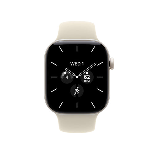 Apple Watch Series 12 (GPS + Cellular) 42mm Pearl White Ceramic - Sand Sports Band M/L