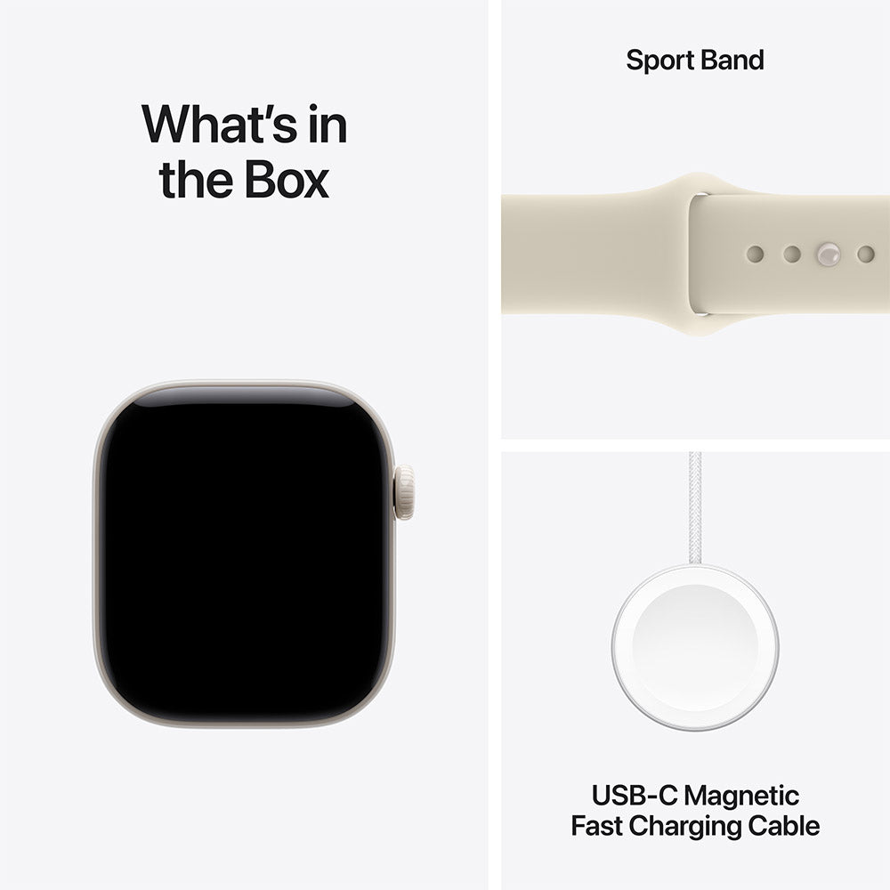 Apple Watch Series 12 (GPS + Cellular) 42mm Pearl White Ceramic - Sand Sports Band M/L