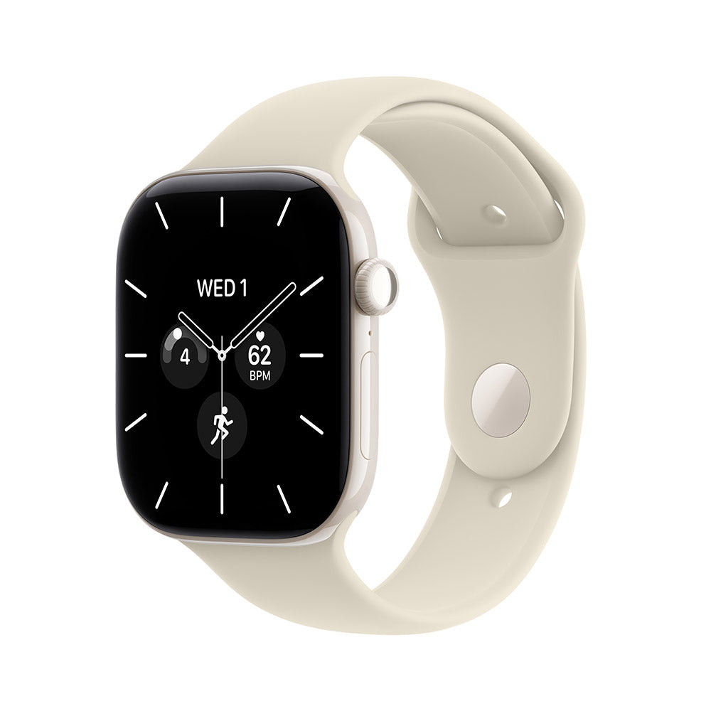 Apple Watch Series 12 (GPS + Cellular) 46mm Pearl White Ceramic - Sand Sports Band S/M