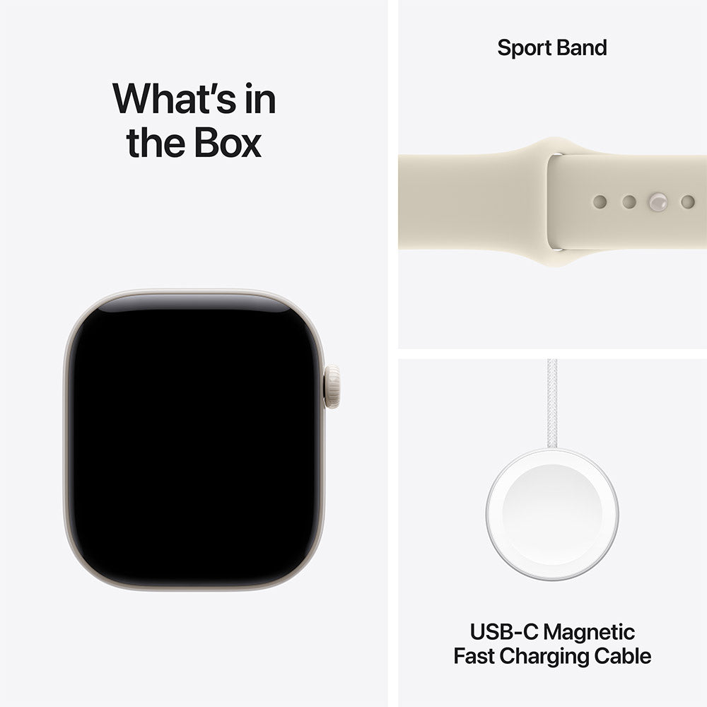 Apple Watch Series 12 (GPS + Cellular) 46mm Pearl White Ceramic - Sand Sports Band S/M