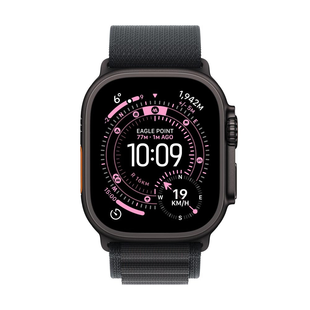 Apple Watch Ultra 3 GPS + Cellular 49mm Black Titanium Case with Black Alpine Loop - Large