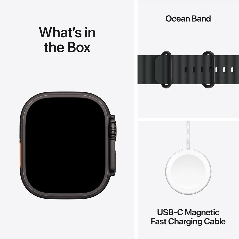 Apple Watch Ultra 3 GPS + Cellular 49mm Black Titanium Case with Black Ocean Band