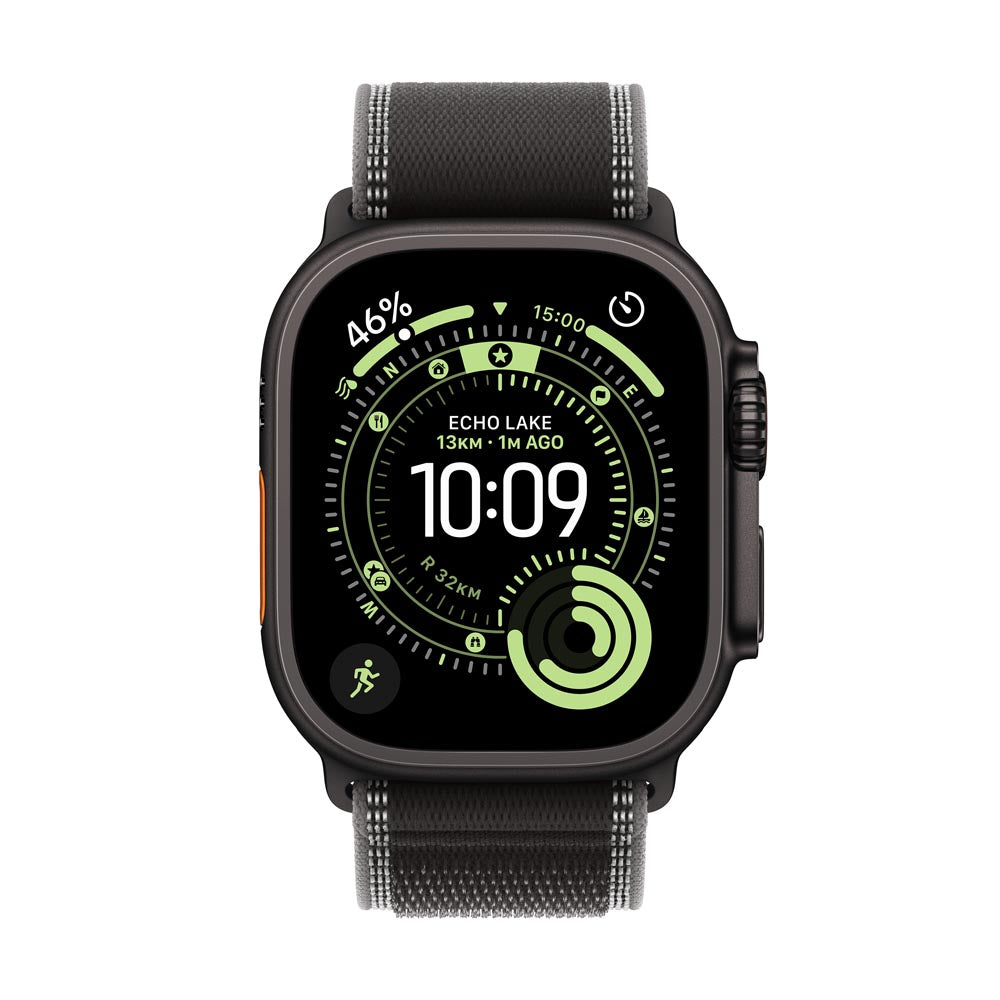 Apple Watch Ultra 3 GPS + Cellular 49mm Black Titanium Case with Black/Charcoal Trail Loop - M/L