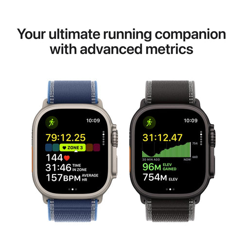 Apple Watch Ultra 3 GPS + Cellular 49mm Black Titanium Case with Black/Charcoal Trail Loop - M/L
