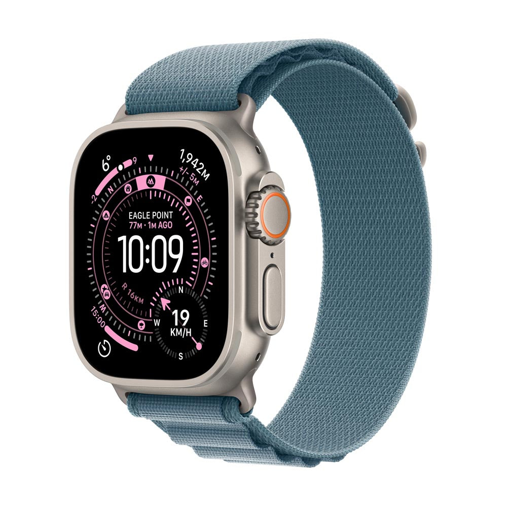 Apple Watch Ultra 3 GPS + Cellular 49mm Natural Titanium Case with Light Blue Alpine Loop - Small