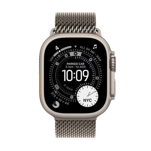 Apple Watch Ultra 3 GPS + Cellular 49mm Natural Titanium Case with Natural Titanium Milanese Loop - Small