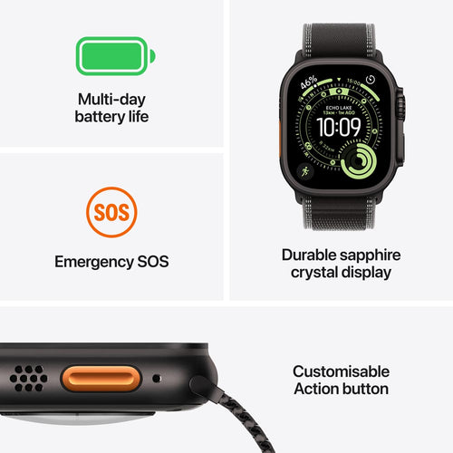 Apple Watch Ultra 3 GPS + Cellular 49mm Natural Titanium Case with Natural Titanium Milanese Loop - Small