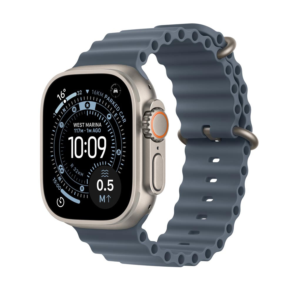 Apple Watch Ultra 3 GPS + Cellular 49mm Natural Titanium Case with Anchor Blue Ocean Band