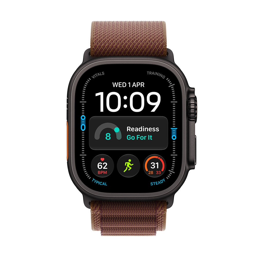 Apple Watch Ultra 4 (GPS + Cellular) 49mm Black Titanium - Burgundy Alpine Loop S