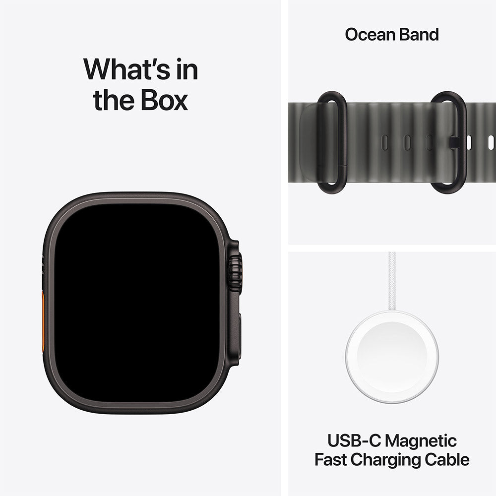 Apple Watch Ultra 4 (GPS + Cellular) 49mm Black Titanium - Translucent Black Ocean Band