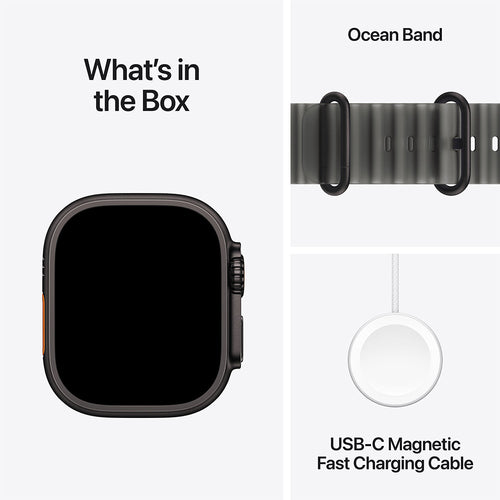 Apple Watch Ultra 4 (GPS + Cellular) 49mm Black Titanium - Translucent Black Ocean Band