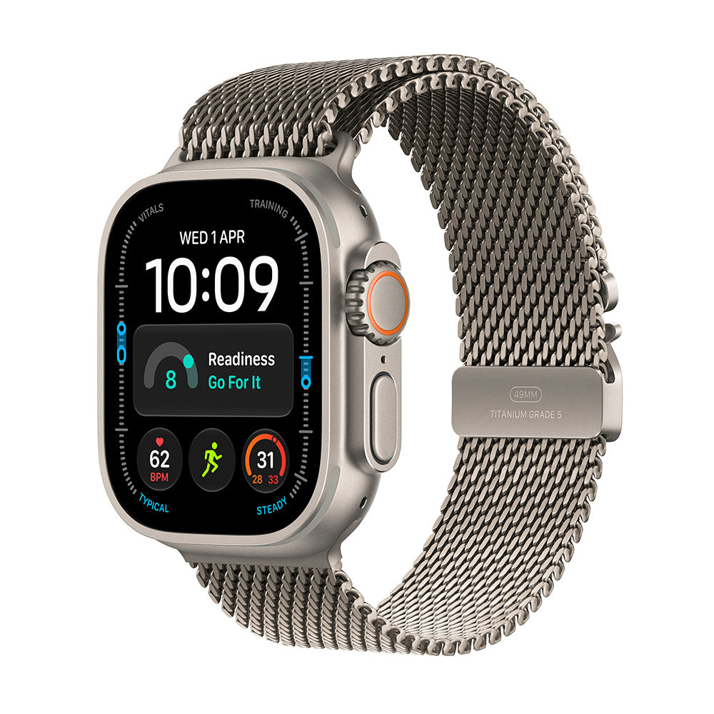 Apple Watch Ultra 4 (GPS + Cellular) 49mm Natural Titanium - Natural Milanese Loop M