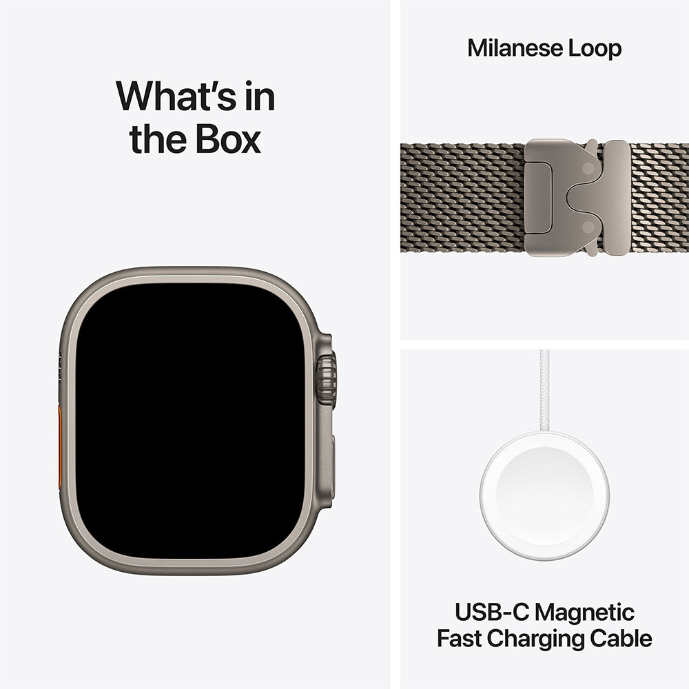 Apple Watch Ultra 4 (GPS + Cellular) 49mm Natural Titanium - Natural Milanese Loop M
