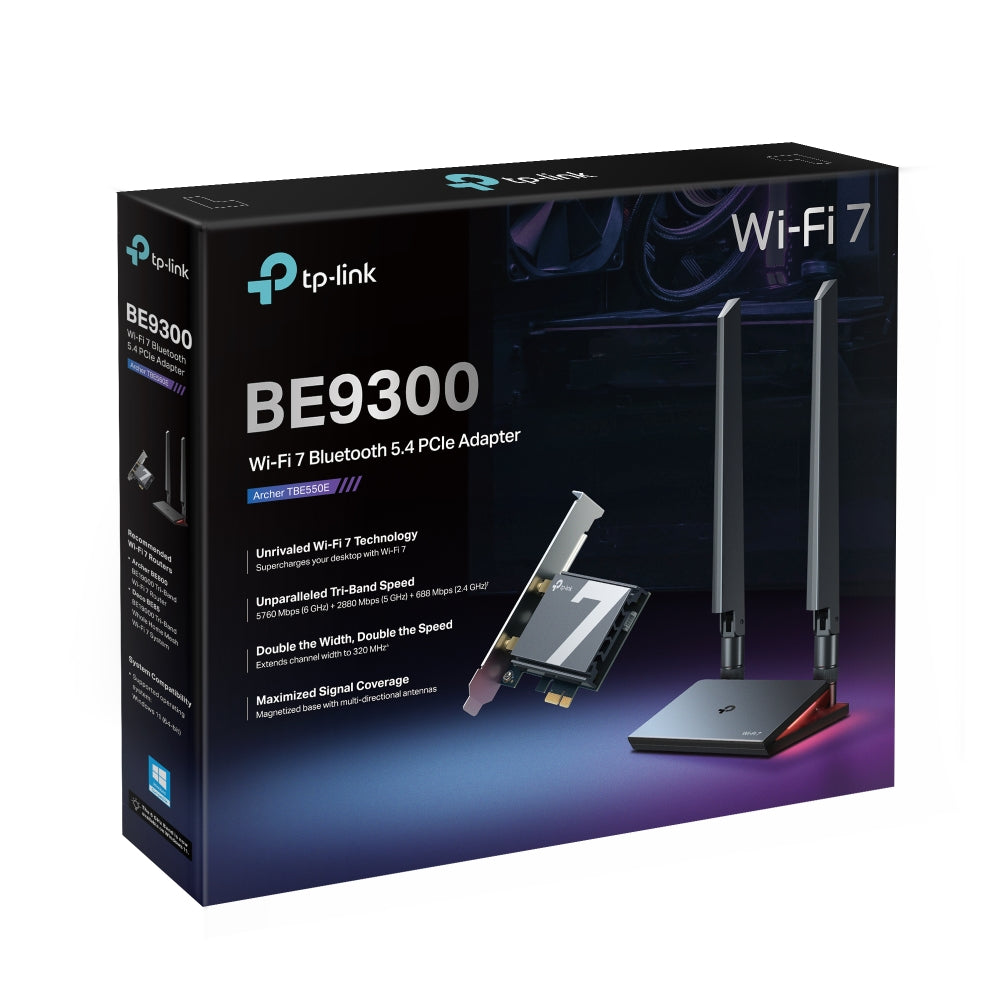 TP-Link Archer TBE550E BE9300 Tri-Band Wi-Fi 7 Bluetooth 5.4 PCIe