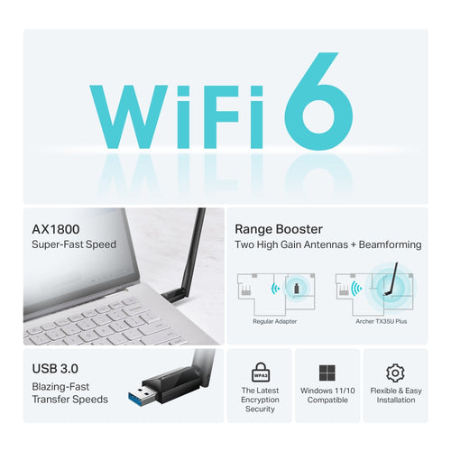 TP-Link Archer TX35U Plus AX1800 High Gain WiFi Adapter