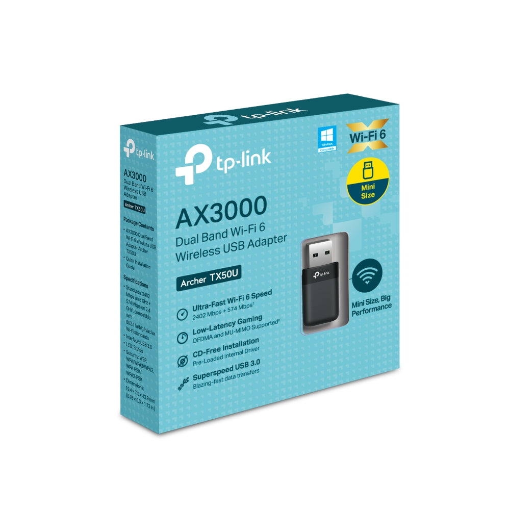 TP-Link Archer TX50U AX3000 Dual Band Wi-Fi 6 USB Adapter