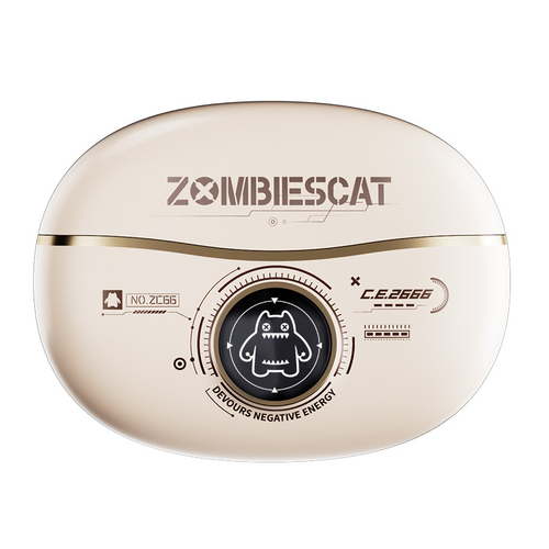 Zombie Cat B16-Beige Clip-On Wireless Earbuds Beige
