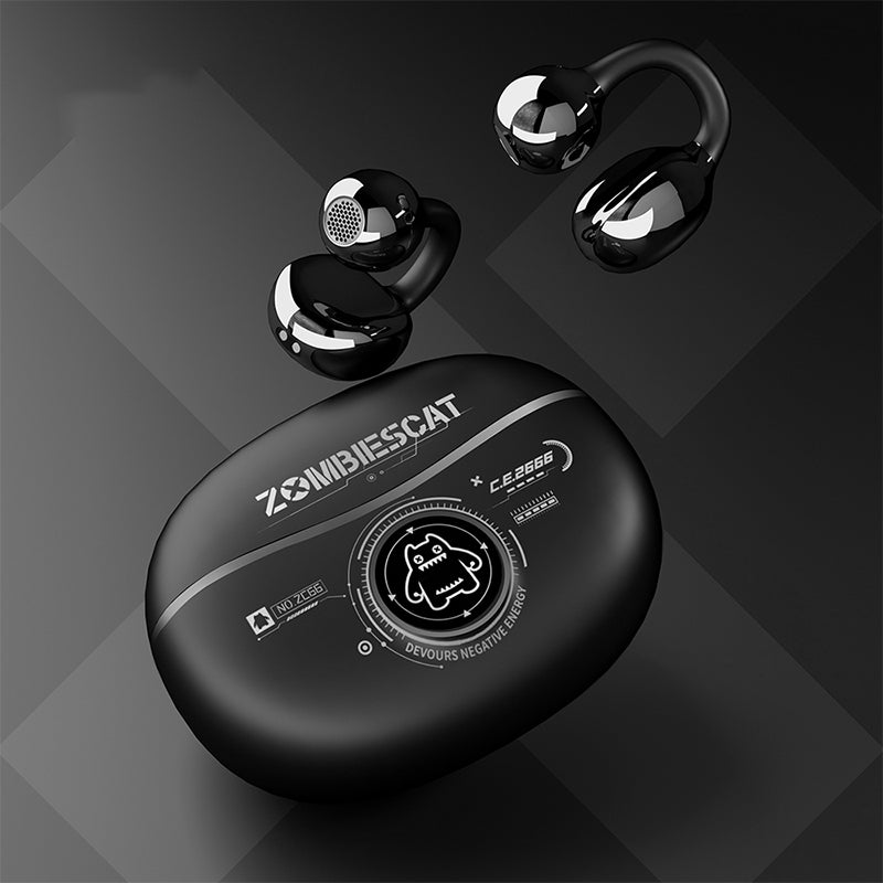 Zombie Cat B16-BK Clip-On Wireless Earbuds Black