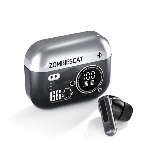 Zombie Cat B20-SL Color-Block Zinc Alloy Wireless Earbuds Gunmetal Silver
