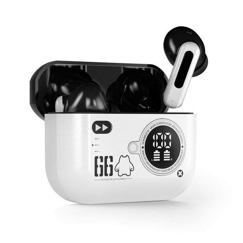 Zombie Cat B20-WH Color-Block Zinc Alloy Bluetooth Earbuds White