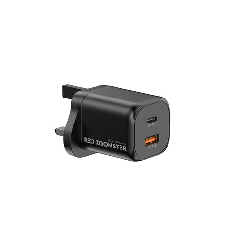 Redmonster Fibon PD60W Duo 1C1A AVS Wall Charger + 1.5M Cable - Black