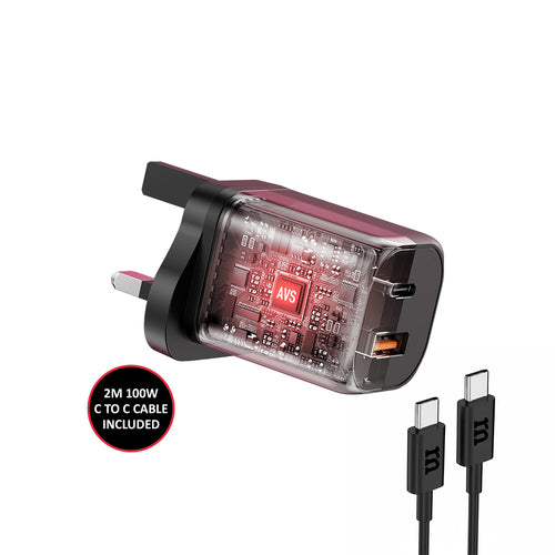 Redmonster Fibon PD60W Duo 1C1A AVS Wall Charger + 2M Cable - Black