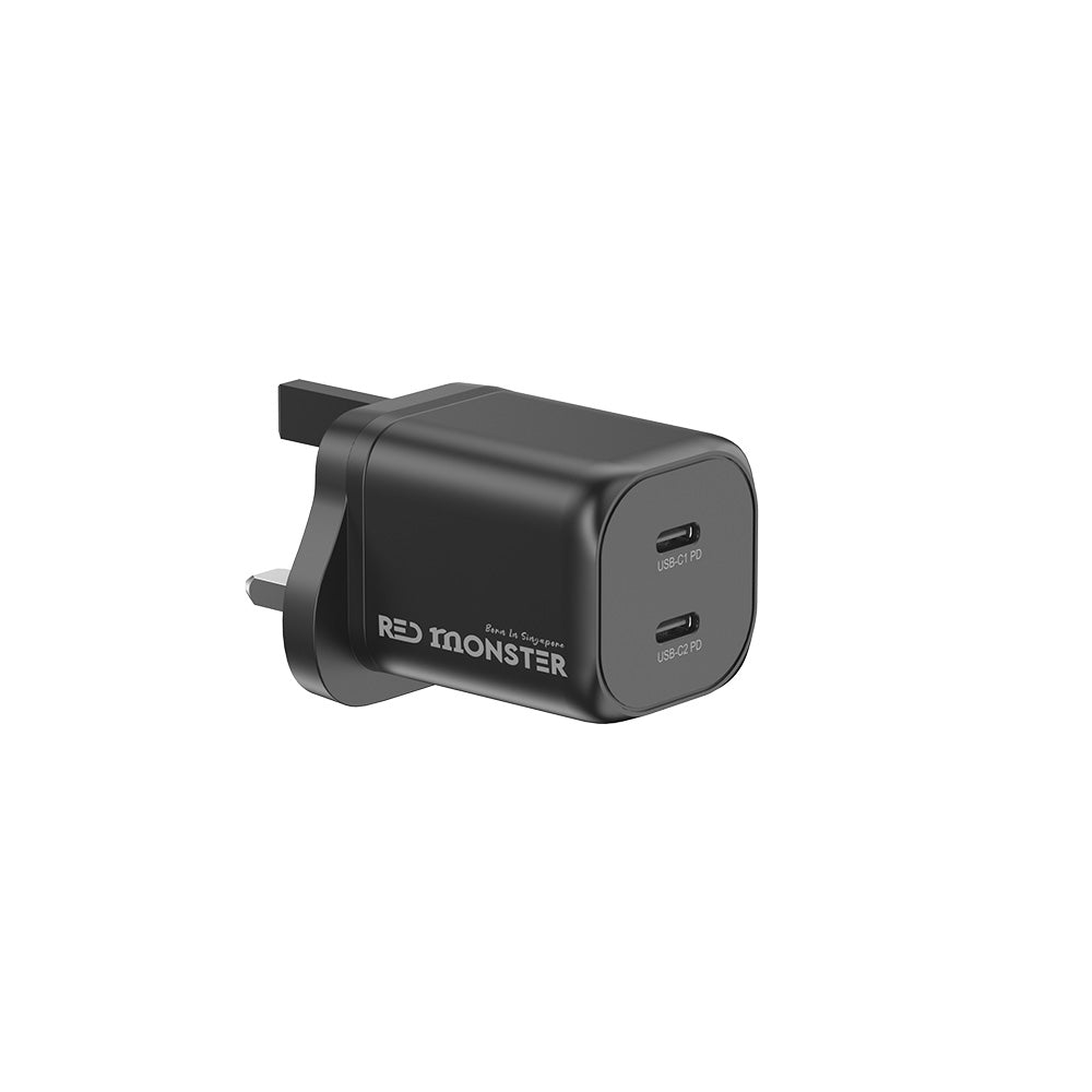 Redmonster Fibon PD60W Duo 2C AVS Wall Charger + 1M Cable - Black