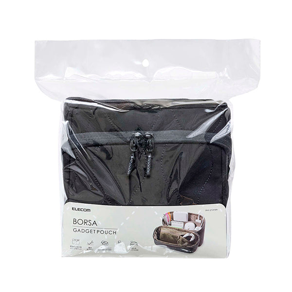Elecom BMA-QTGPSBK Quilted Large Gadget Pouch - Black