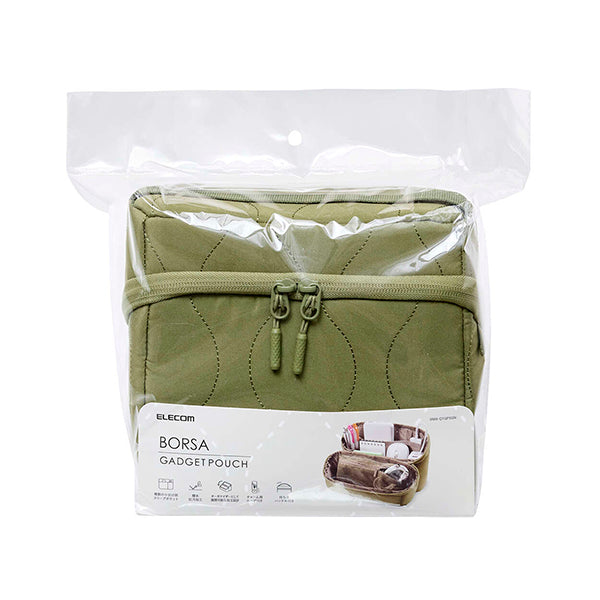 Elecom BMA-QTGPSGN Quilted Large Gadget Pouch - Green