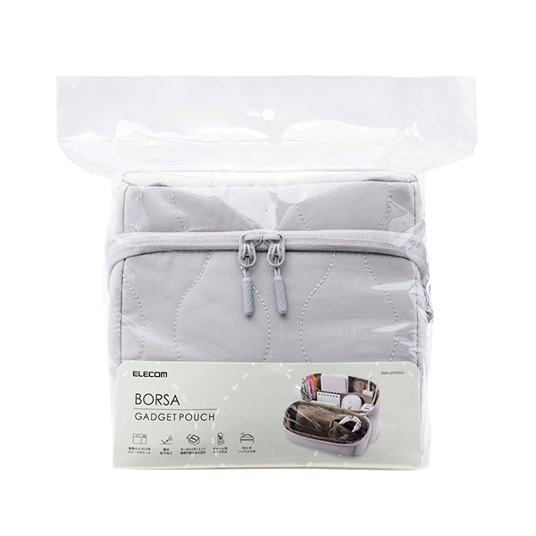 Elecom BMA-QTGPSGY Quilted Large Gadget Pouch - Gray