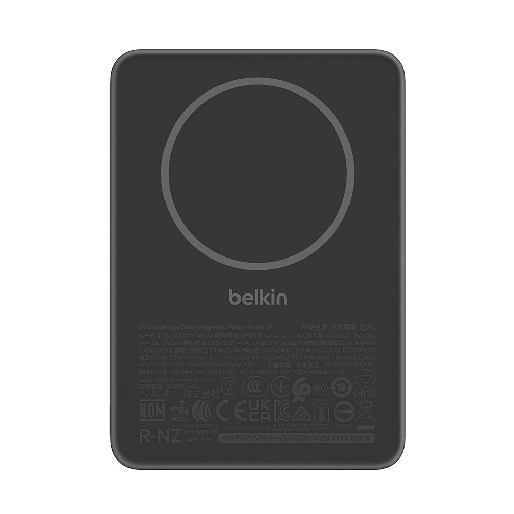 Belkin BPD010fqBK BoostCharge Slim Magnetic Power Bank 5K - Black