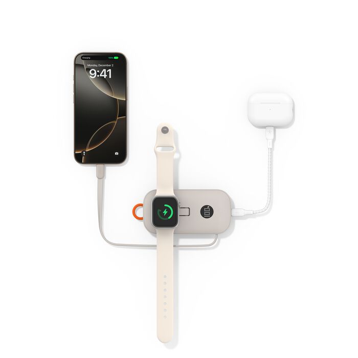 Belkin BPD012fqSA BoostCharge Pro Power Bank 10K with Apple Watch Charger (Sand)
