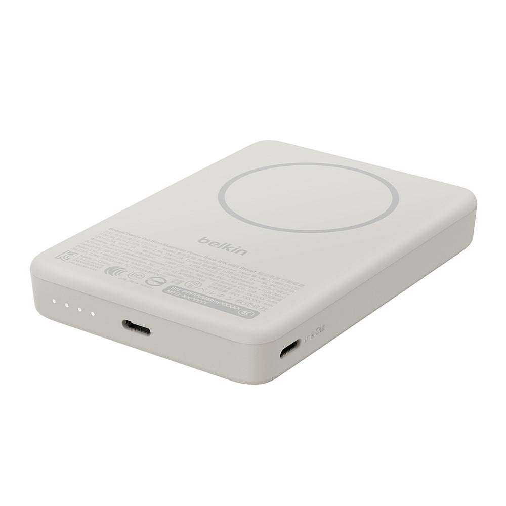 Belkin BPD016fqSA BoostCharge Slim Magnetic Power Bank 10K with Qi2 - Sand