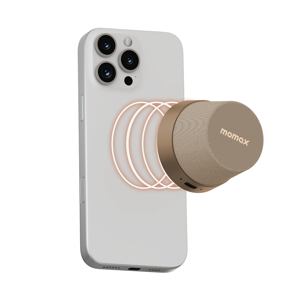 Momax BS6HKL2 1-Vibe Go Magnetic Portable Wireless Speaker - Sandstone