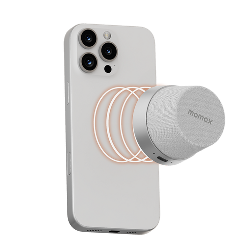 Momax BS6HKS 1-Vibe Go Magnetic Portable Wireless Speaker - Silver