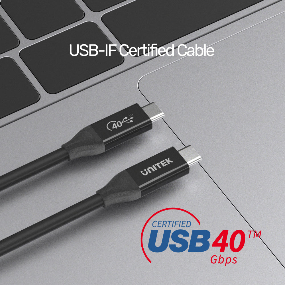 Unitek C14100BK-0.8M USB4 100W PD Fast Charging Cable (0.8M)