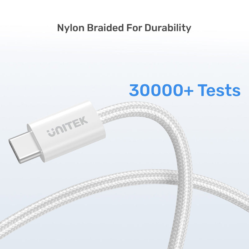 Unitek C14141AWH 100W Magnetic USB-C Cable - 1M (White)