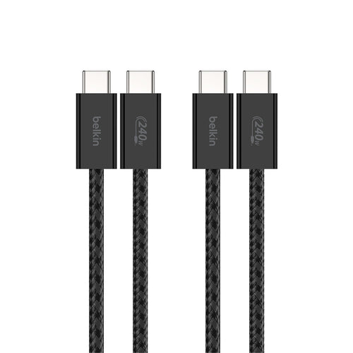 Belkin CAB019qc05BK2PK BoostCharge USB-C to USB-C Cable 240W 1.5M (2-Pack) - Black