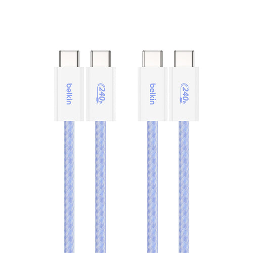 Belkin CAB019qc05BL2PK BoostCharge USB-C to USB-C Cable 240W 1.5M (2-Pack) - Blue
