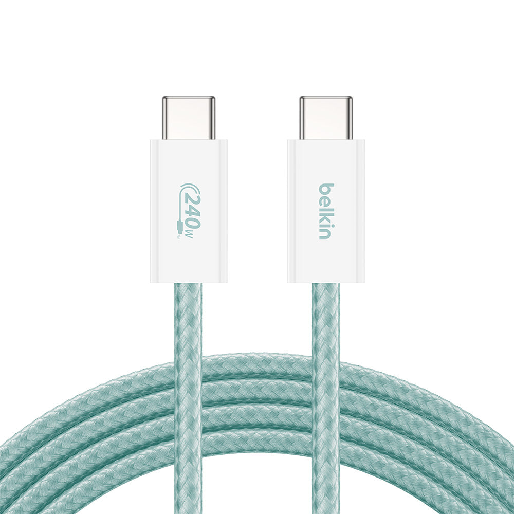 Belkin CAB019qc05GR2PK BoostCharge USB-C to USB-C Cable 240W 1.5M (2-Pack) - Green