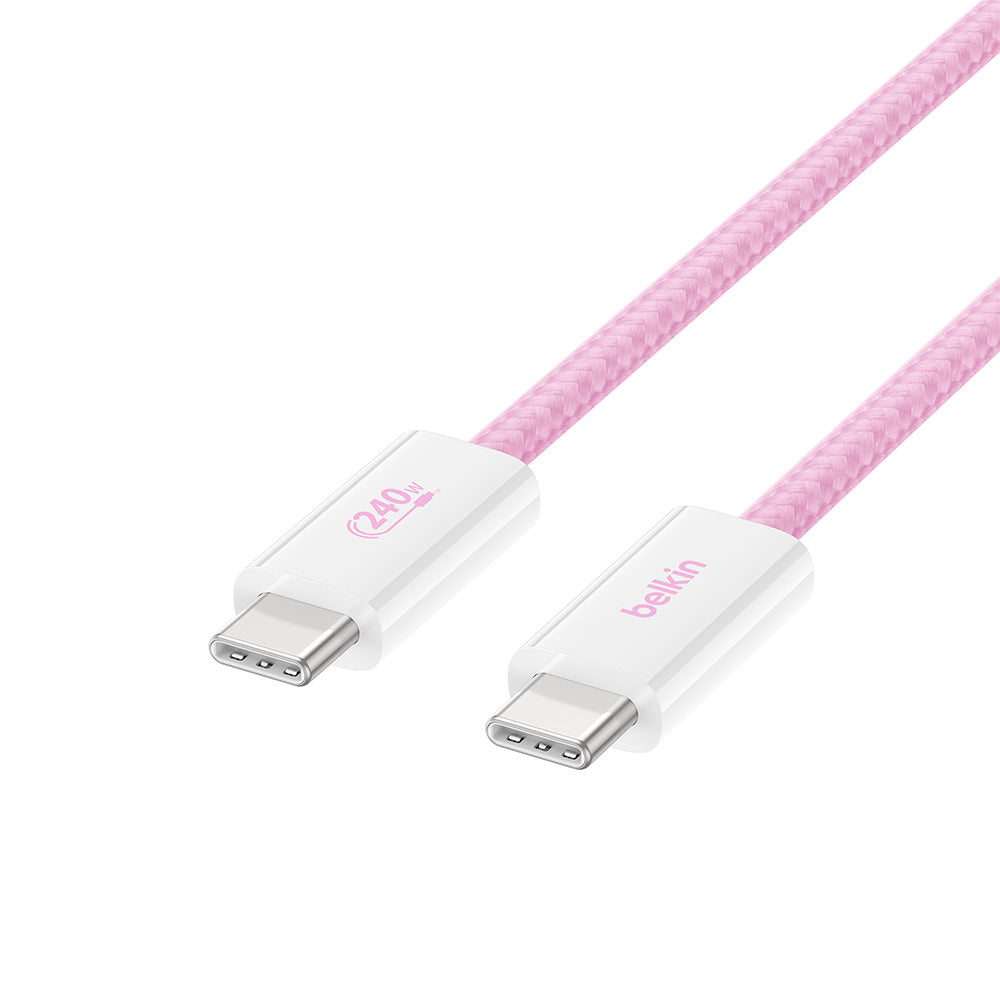 Belkin CAB019qc05PK2PK BoostCharge USB-C to USB-C Cable 240W 1.5M (2-Pack) - Pink
