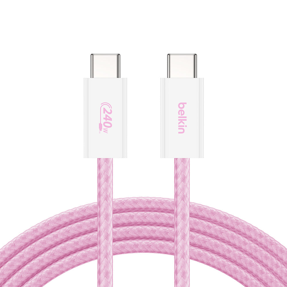 Belkin CAB019qc05PK2PK BoostCharge USB-C to USB-C Cable 240W 1.5M (2-Pack) - Pink