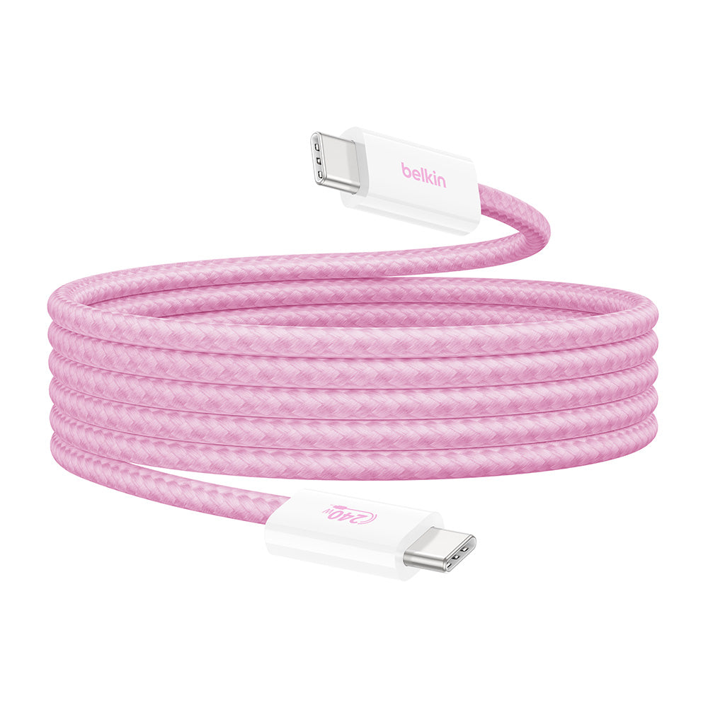 Belkin CAB019qc05PK2PK BoostCharge USB-C to USB-C Cable 240W 1.5M (2-Pack) - Pink
